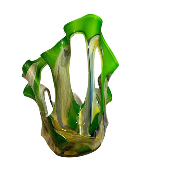 Makora Krosno Hand Crafted MCM Art Sculpture Multi Colored Glass Vase - Picture 7 of 9